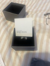 Alexander McQueen Double Skull Ring 21 Silver Coloured