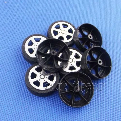8pcs 30*9*2mm Plastic Car Tire Toy Wheels Model Robot Part DIY Rims RC  - Image 2 of 3