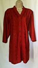 Women's Tunic Top Blouse Top Embroidered Size 1 X  Red  16.99