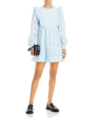 #ad MSRP $118 Aqua x Scout the City Ruffled Tiered Dress Blue Size Small STAIN $20.16
