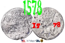 Lithuania Dwudenar 2 Denar 1578 - Stephan Bathory Silver Coin #32539