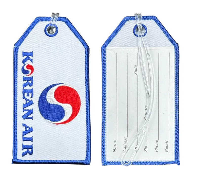 13378 KOREAN AIR SOUTH KOREA AIRLINE AVIATION EMBROIDERED LUGGAGE BAG TAG