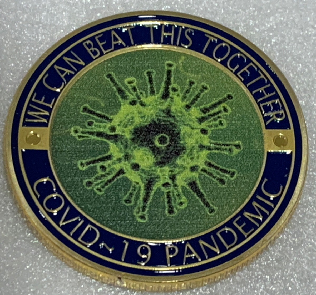 2020 Pandemic Challenge Coin 19COV!D Corona-19 Gold Trim Health