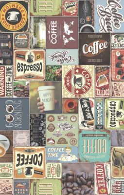 PVC (16 /m²) CV Bodenbelag Moon Coffee Time - Kaffee Vinyl 2 Meter Breite