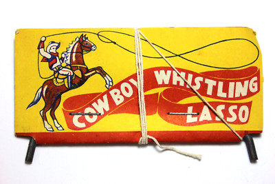 1950's Cowboy Whistling Lasso Unused Original Japan Stringed Toy