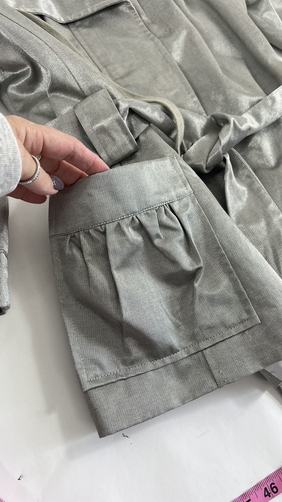 CACHE Jacket Small  Metallic, Chic Silver Full Zi… - image 12