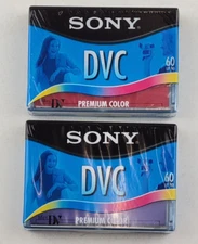 Sony DVC Digital Video Cassettes Mini DV Premium Color 60-Minute (Lot of 2) NEW