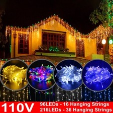13 80ft LED Icicle Lights Fairy String Curtain Lights Christmas Xmas Party Decor