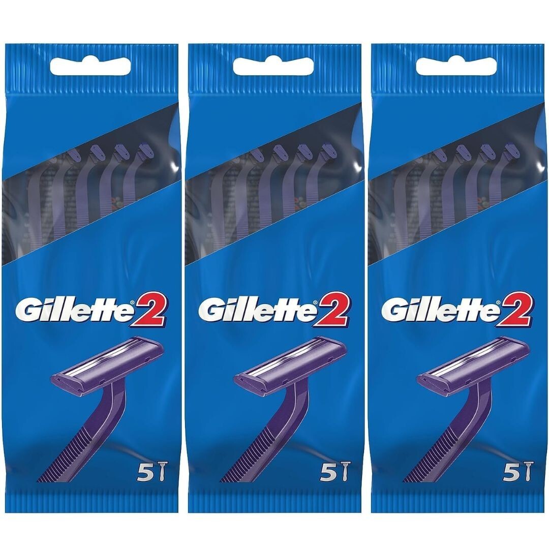Gillette 2 Men's Disposable Razors 10 Razors Twin Blade - Image 6