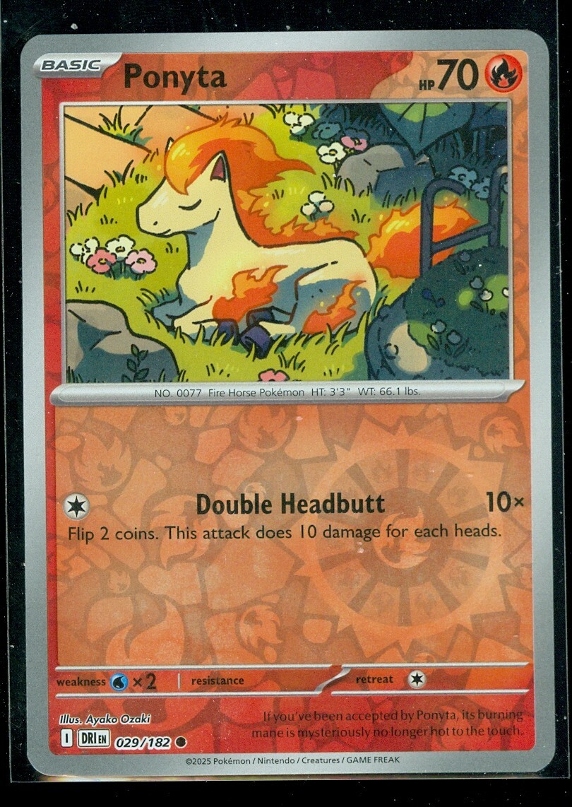 Pokemon PONYTA 029/182 - Destined Rivals -  Rev Holo - MINT