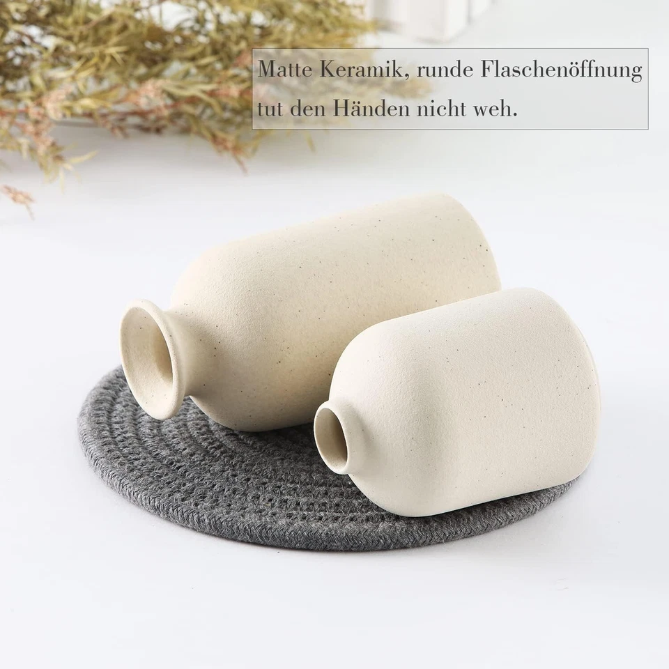 Vasen Keramik 3er Set Blumenvasen für Dekor Moderne Rustikale Dekoration B1144 - Bild 3 von 4