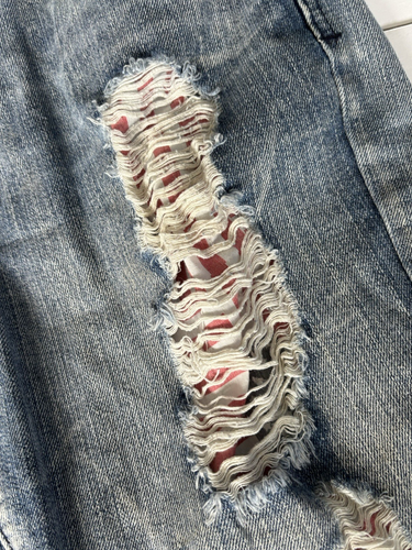 Carbon Relaxed Denim Shorts Men's WAIST 34" American Flag Patriotic Distressed - Picture 10 of 11