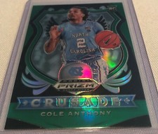 2020-21 Prizm Draft Basketball Cole Anthony North Carolina Green Prizm RC insert