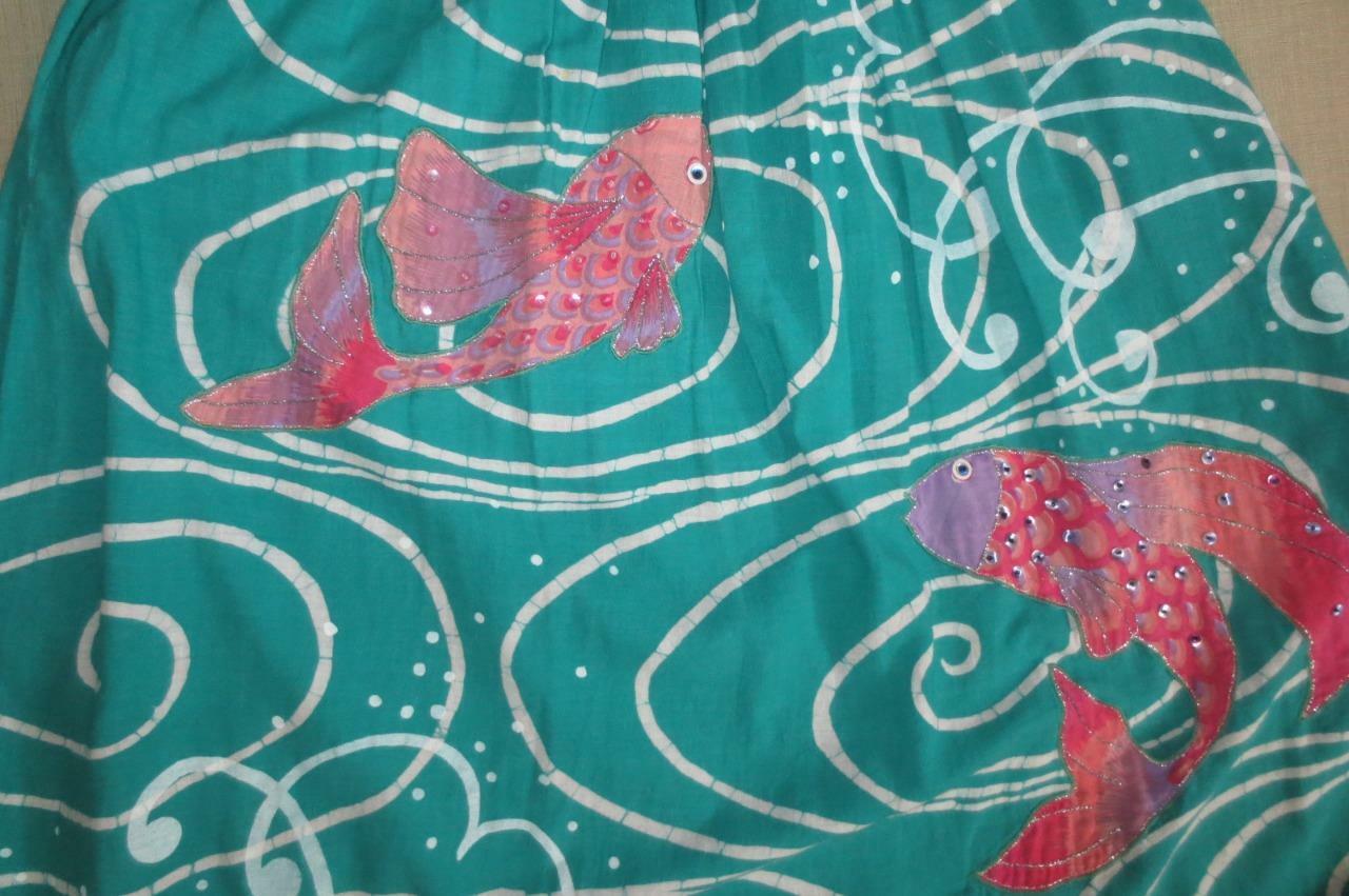 70's Vtg Ramona Rull Undersea Embellished Koi Fis… - image 5