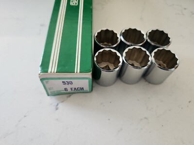 6 NOS Thorsen USA 530 15/16in SAE 1/2  drive 12 Pt Vintage