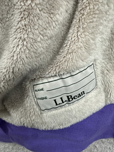 LL Bean Girls Large 14-16 Purple Lined For Extra Warmth Full Zip Hoodie - Picture 5 of 13