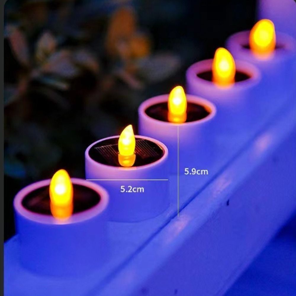 Warm White Waterproof Solar Power Flameless Lights Tea Lights LED