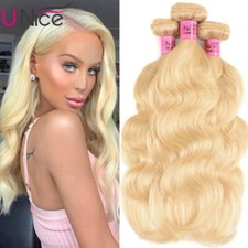 UNice Hair Brazilian Body Wave 613 Blonde Human Hair Extensions 1/3 Bundles Weft