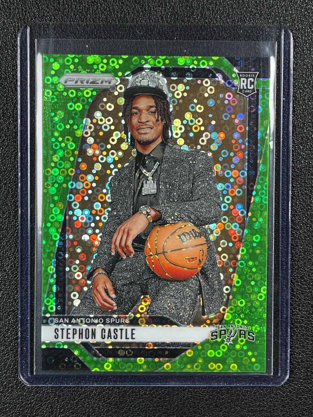 STEPHON CASTLE 2024-25 PANINI PRIZM #234 VARIATION NEON GREEN DISCO ROOKIE RC /5