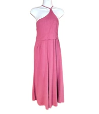 Anrabess  Pink  One Shoulder  Casual Wide Leg Jumpsuit Sz L Jumper