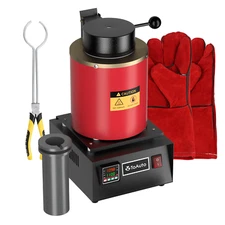 TOAUTO Electric Gold Melting Furnace Smelter/3KG Graphite Crucible or Ingot Mold