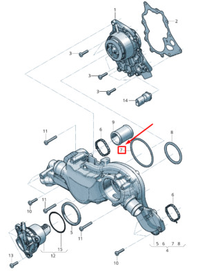 NUOVO O-RING ALLOGGIAMENTO POMPA ACQUA MOTORE AUDI RSQ8 WHT007809 | eBay