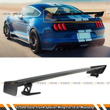 For 15-2023 Ford Mustang Gt500 Style Matt Blk Trunk Spoiler Wing W Metal Stands
