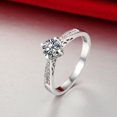 1.20 Ct Round Cut Diamond Woman's Engagement Wedding Ring 14K White Gold Finish