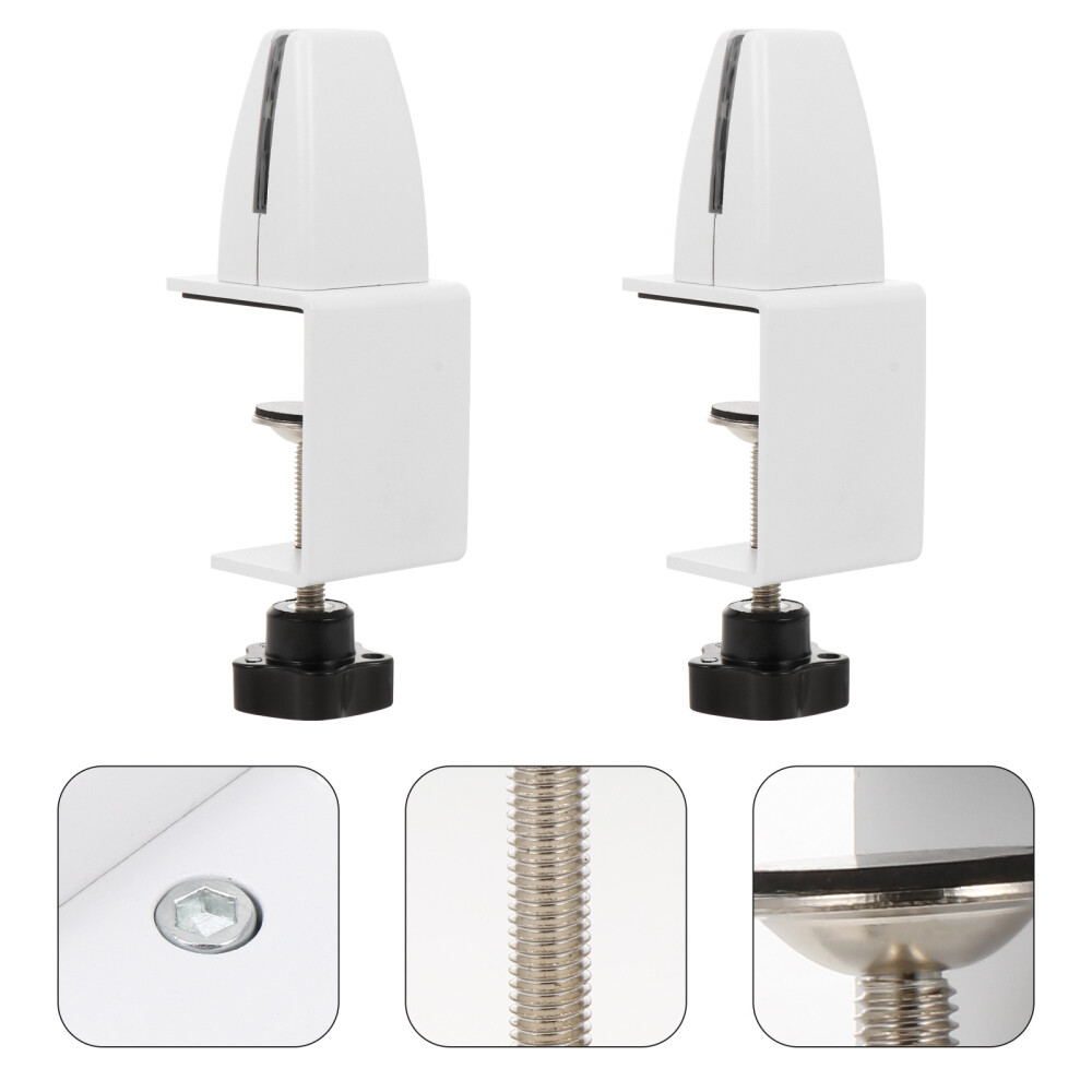 2 Pcs Screen Baffle Clamp Desktop Partition Clip Mic Riser Computer Monitor