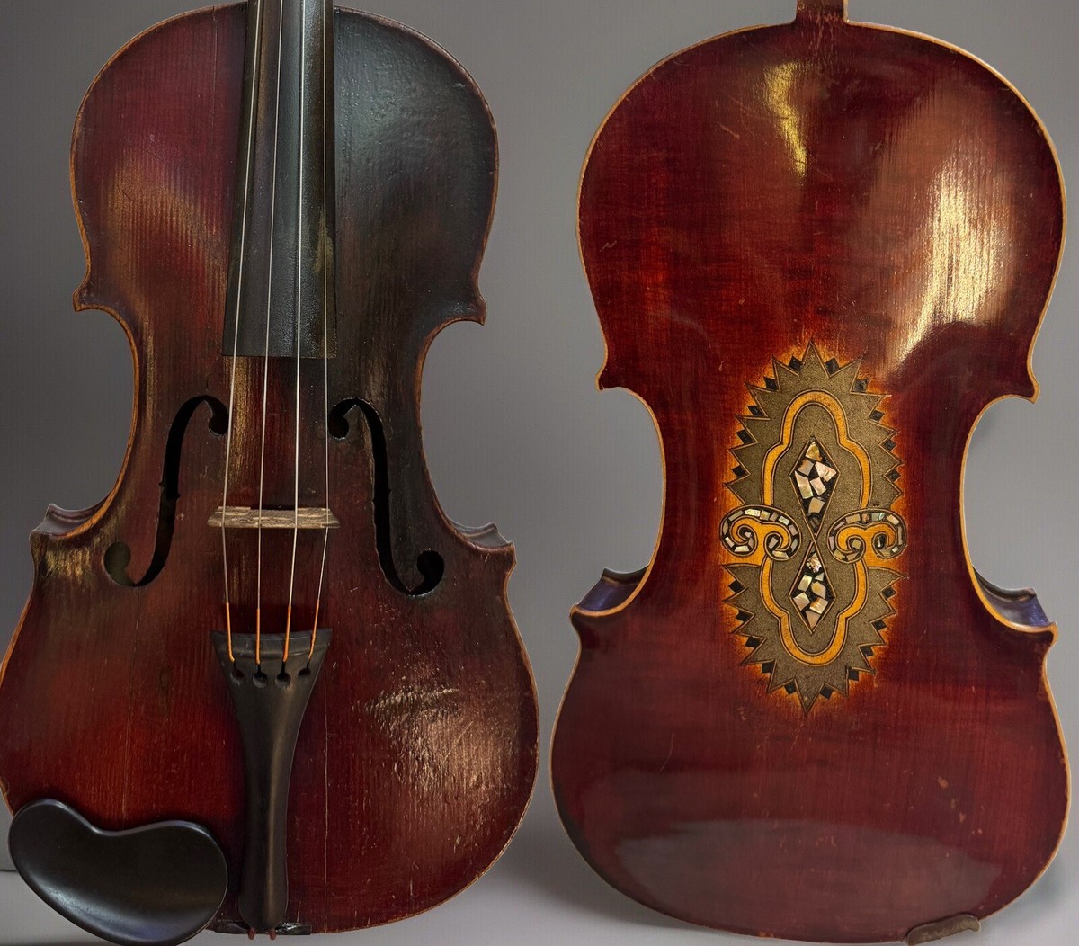 Antique Full Sized German Violin With Ornate Inlay | eBay