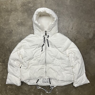 Khrisjoy x Hangover Club Cropped Oversized Down Jacket White Sz M