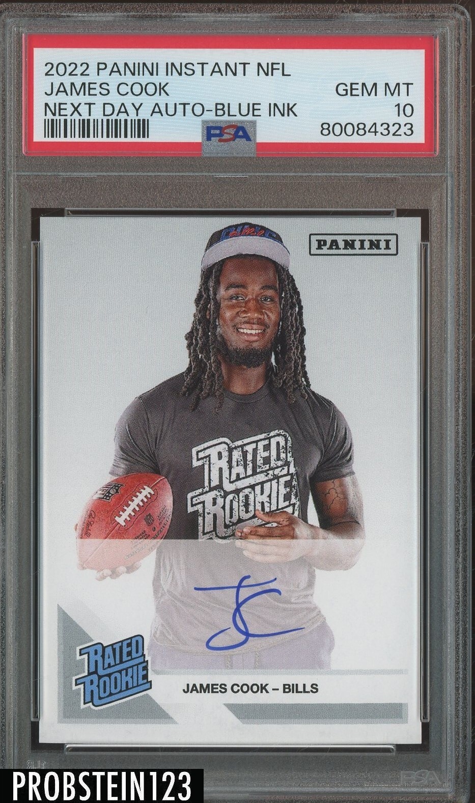 James Cook Panini Instant NFL Next Day Autographs # Blue Ink