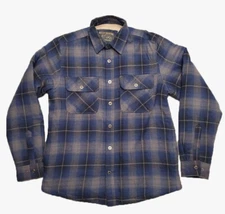Grizzly Mountain Men's Sherpa Lined Jacket Blue Plaid
