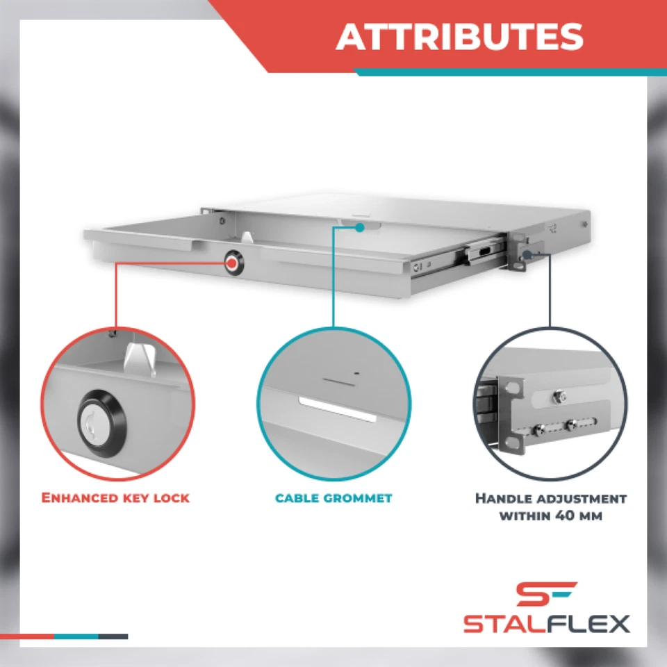 19" 1U 2U 3U 4U RACK Mount Drawer Network Data Server Cabinet Studio Case PA DJ - Image 3 of 4