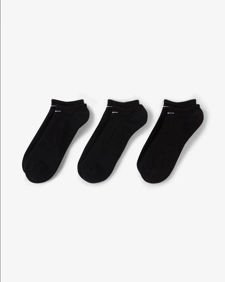 Nike Unisex Laufsocken Everyday Cushioned, Schwarz/Weiß, 3 Paar (SX7673-010)