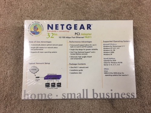 NETGEAR 32 BIT PCI ADAPTER 10/100 MBPS ETHERNET NEW- SEALED NEW -P13 - Picture 2 of 3