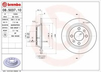 2X Brembo 08.5037.10 Bremsscheibe Hinten FüR Saab