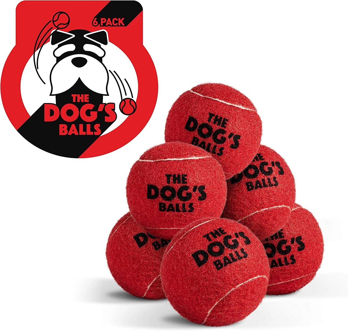 The Dog s Balls Dog Tennis Balls 6 Pack Red Dog Toy Strong Dog