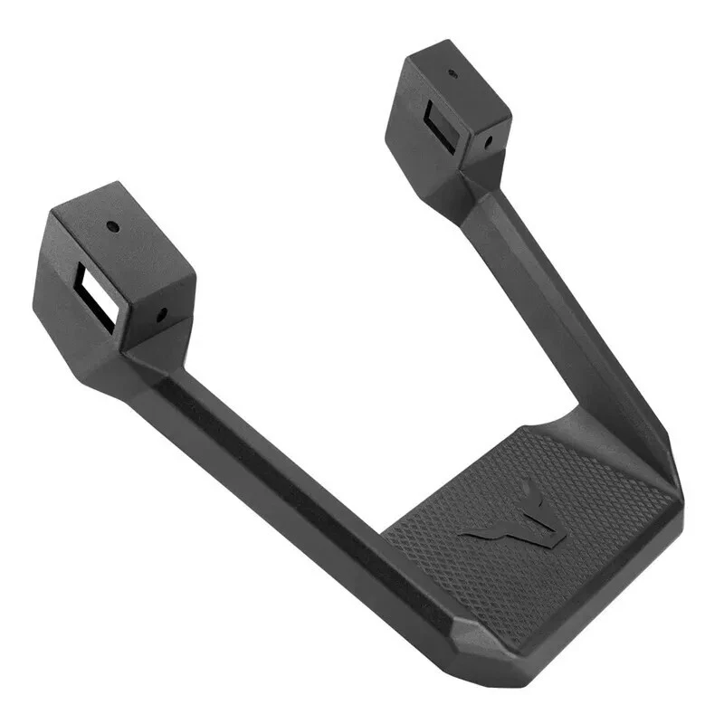 Par de peldaños laterales de aro de bully de aluminio negro 350 lb para Toyota Tacoma 05-23 Foto 3 de 4