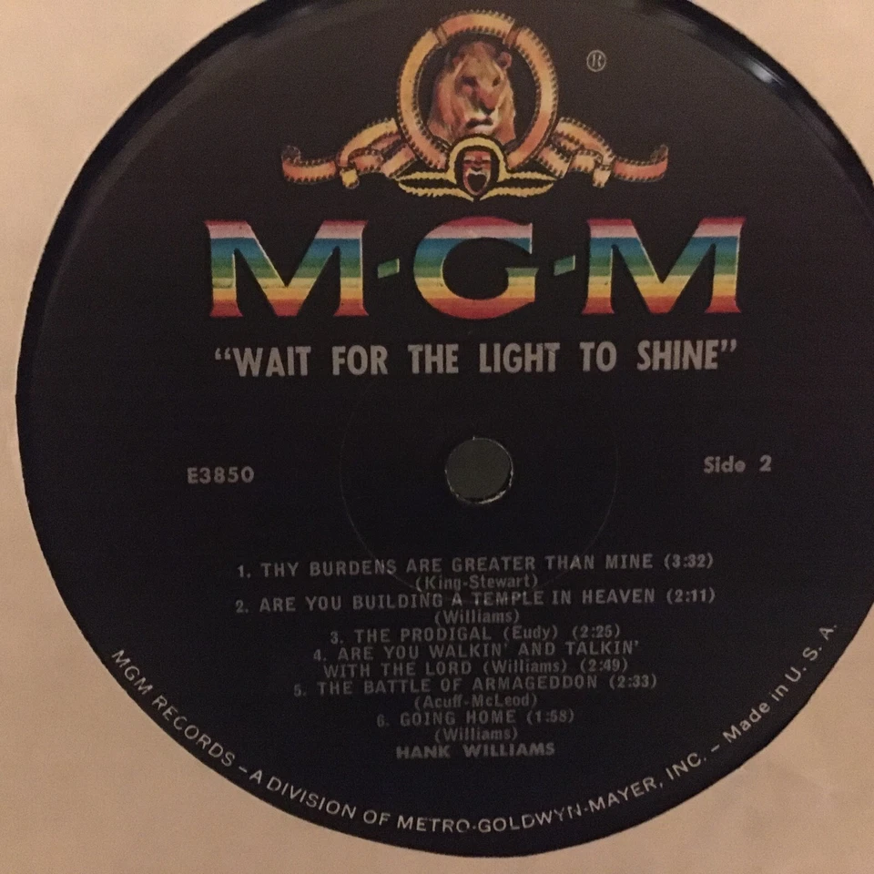 HANK  WILLIAMS          LP     WAIT  FOR  THE  LIGHT  TO  SHINE   Foto 3 de 4