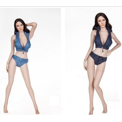 Maßstab 1/6 Reißverschluss bauchfreies Oberteil & Mini Shorts für 12 Zoll HT, PH,