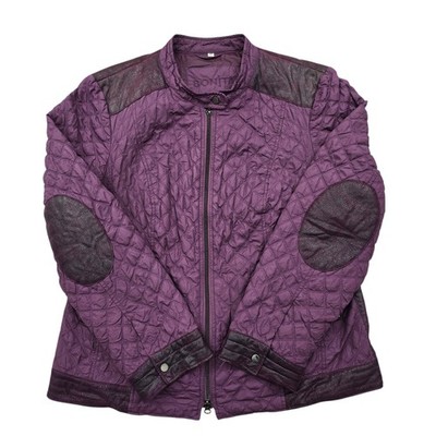 Bonita Women's Purple Quilted Jacket Sz 44 w/ Elbow Patches