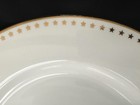 2 POTTERY BARN 12” Plates vintage NEW TRADITIONS white w rim of gold stars — photo 2