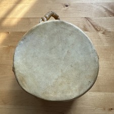 Vintage Log Rawhide Drum Native American 6 x 4.5