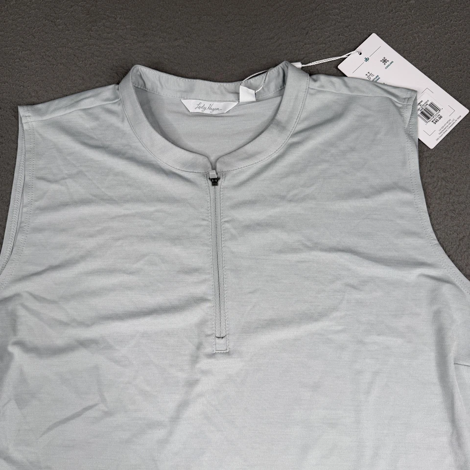 Camisa polo deportiva sin mangas para dama Hagen XL gris rara moneda golf UPF 50+ Foto 2 de 4