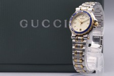 [Quasi Come Nuovo con Scatola] Gucci 9700L Orologio Vintage Quarzo Quadrante Blu Oro Donna Giappone