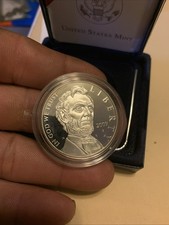 2009 ABRAHAM LINCOLN COMMEMORATIVE SILVER COIN WITH BOX & COA 90% SI (WCP036495)