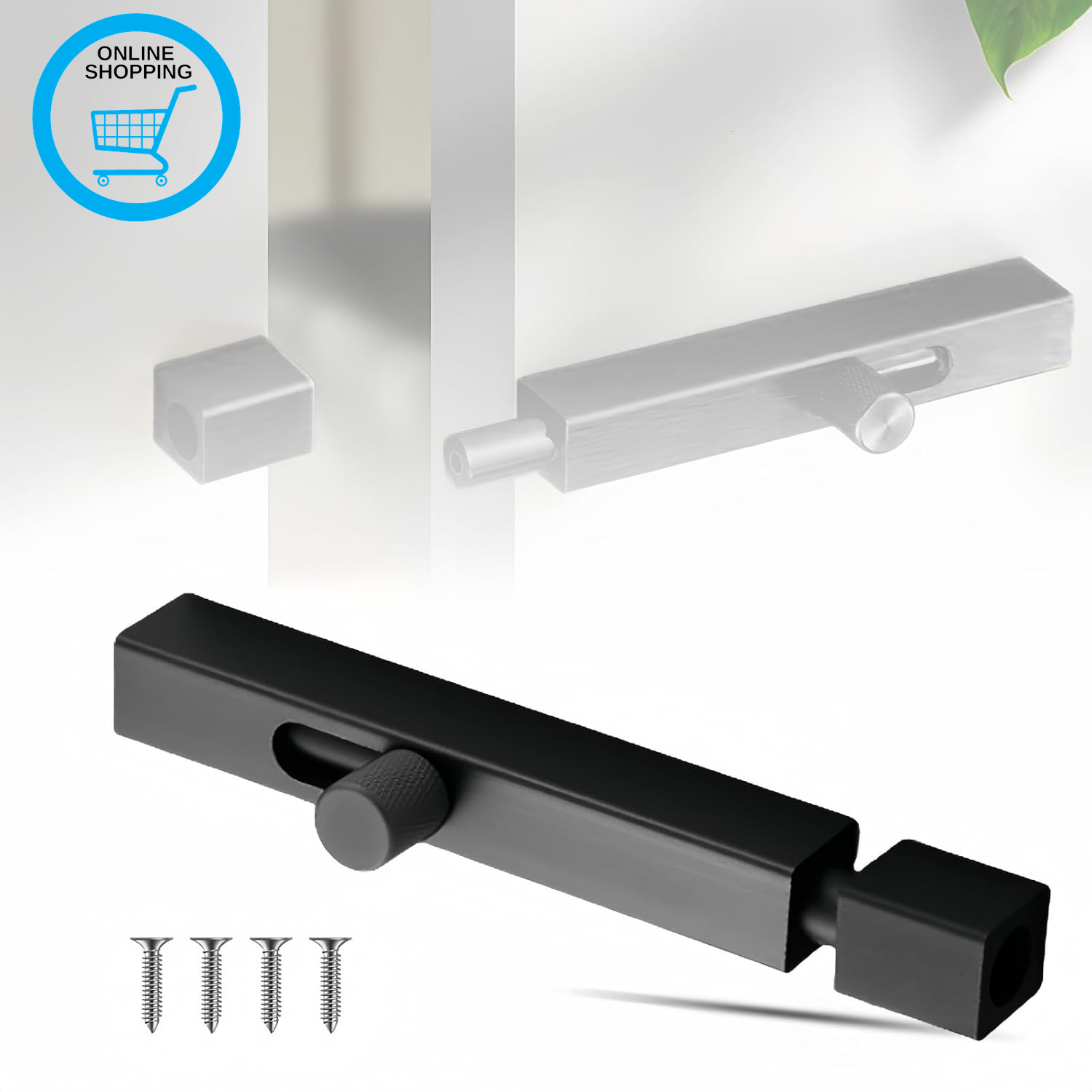 Door Lock Black Bolts Heavy Duty Door and Gate Bolt Locks Slide Barrel Door Bolt