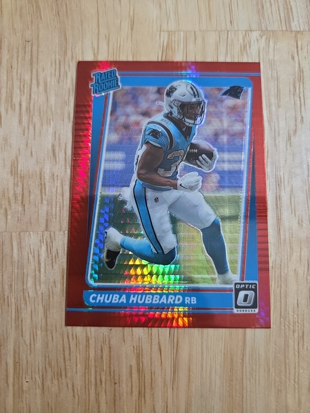 2021 Donruss Optic CHUBA HUBBARD Red Hyper #225 Rated Rookie Panthers SP