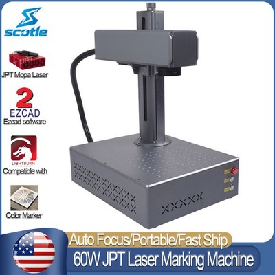 60W Auto Focus JPT Mopa M7 Portable Fiber Laser Marking Machine Metal Engraving